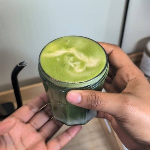 How to make a easter hot cross bun matcha latte